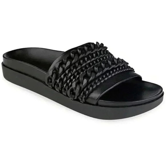 Kendall & Kylie Shiloh Slides Black Sandals Grunge Y2K Rocker Women's size 7.5 M - Picture 1 of 11